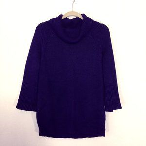 Chico's Ribbed Knit Pullover Sweater Cowl Neck Sz1